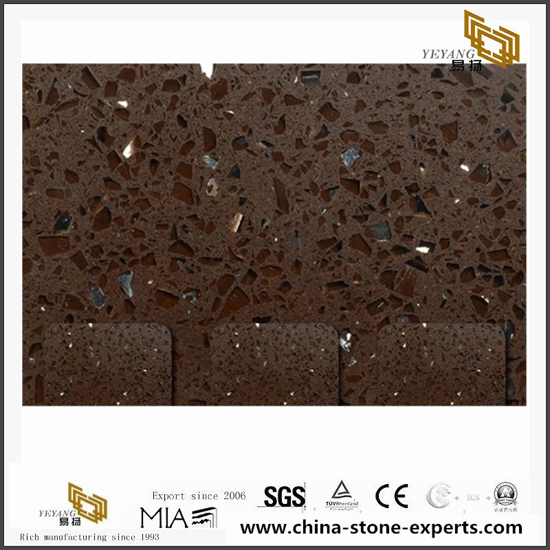 China Factory Price Coffee Quartz Stone for vanity top Floor Tile,Wall Tile