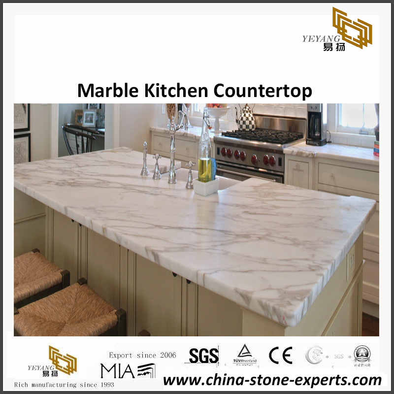 Castro White Marble Kitchen Countertop for commercial and residential project