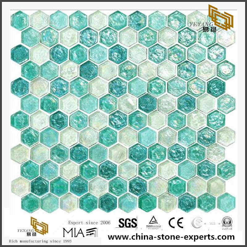 Advanced Decorative Mosaic Glass Tiles Sexangle Or Hexagon 