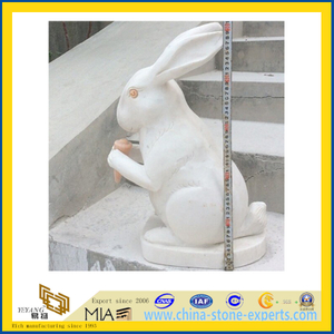 Animal Marble Statue /Rabbit Sculpture for Garden (YQA)