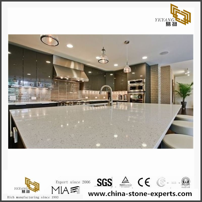 China Frost White Quartz Countertops & Vanity Tops with cheap price