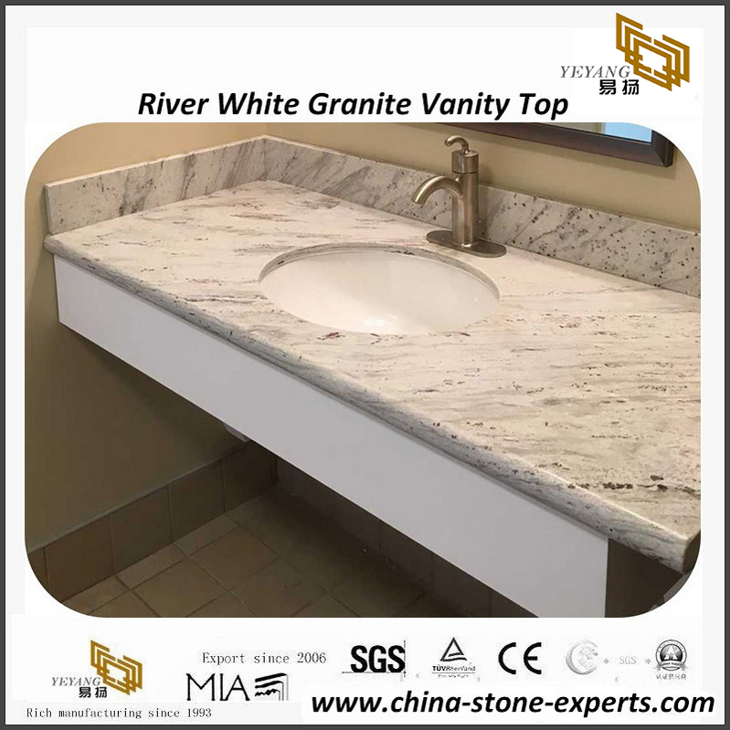Amazing River White granite bathroom vanity top for residential project