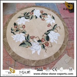 Medallion Polished Marble Tiles Waterject Template For Floor And Bathroom