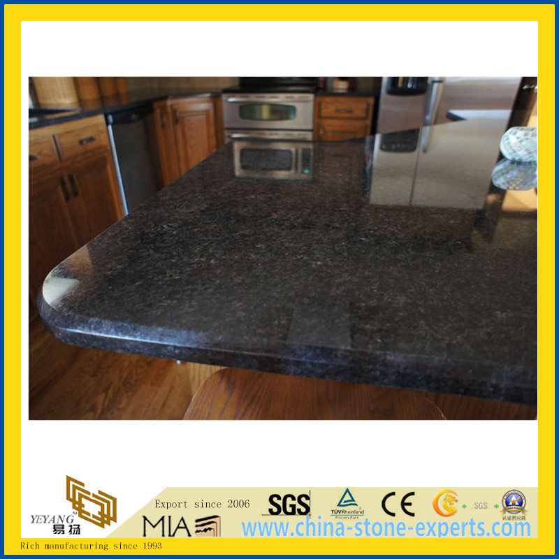 Polished Absolute Black Pearl Granite Countertop for Kitchen