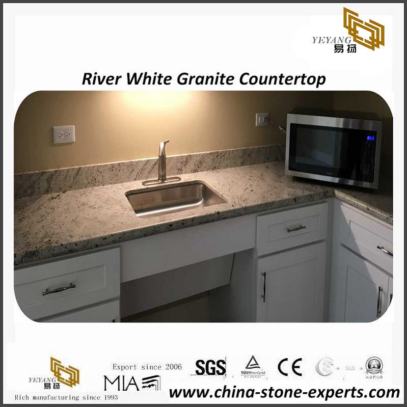 Splendid River White granite kitchen countertops for residential project