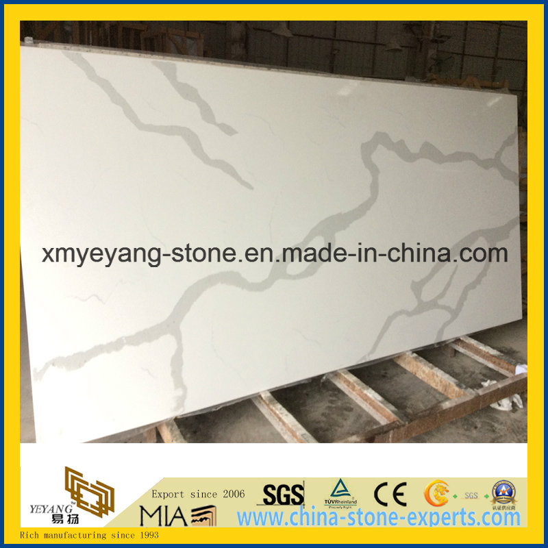 Popular Calacatta White Quartz for Kitchen Countertop