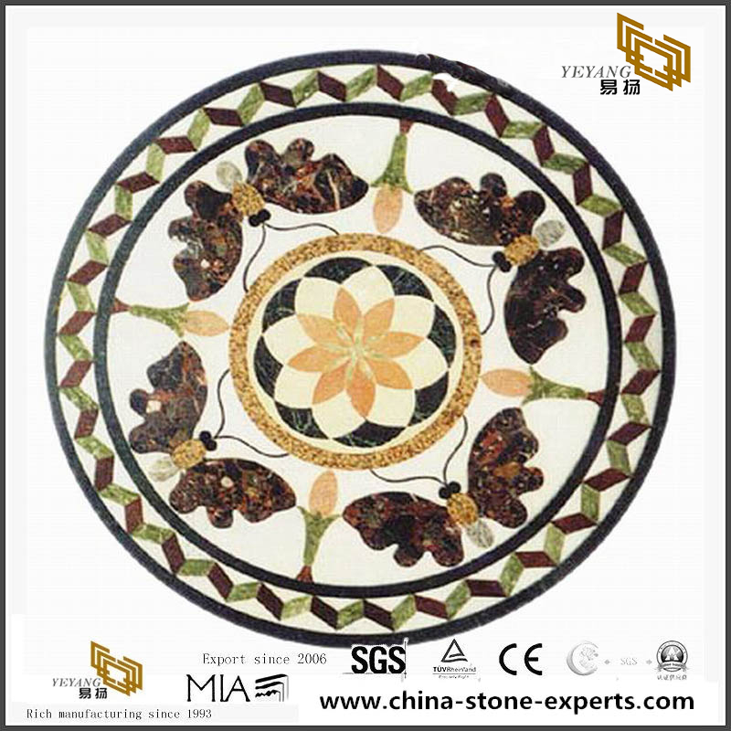 Butterfly Pattern Marble Medallion Floor Stone For Floor Decoration