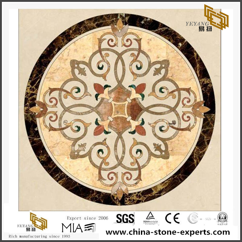 Traditional Chinese Style Pattern Medallion Marble Stone Waterjet Tile Top Sale