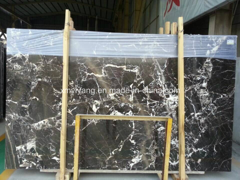 Brown Black Golden Flower Marble Slab for Tile /Countertop