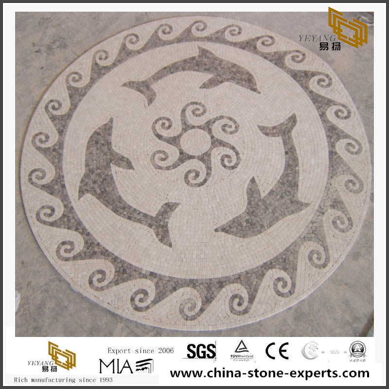 Mosaic Floor Tile Round Pattern Marble Mosaic Medallion For Floor Design