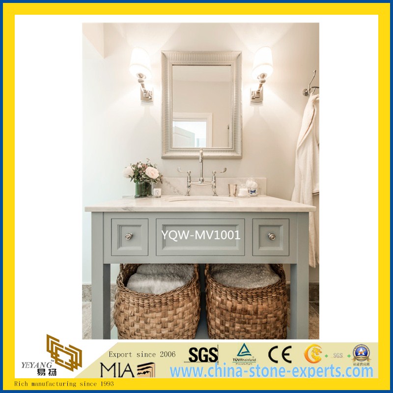 Natural Polished Marble Vanity Tops for Home &amp; Hotel Bathroom