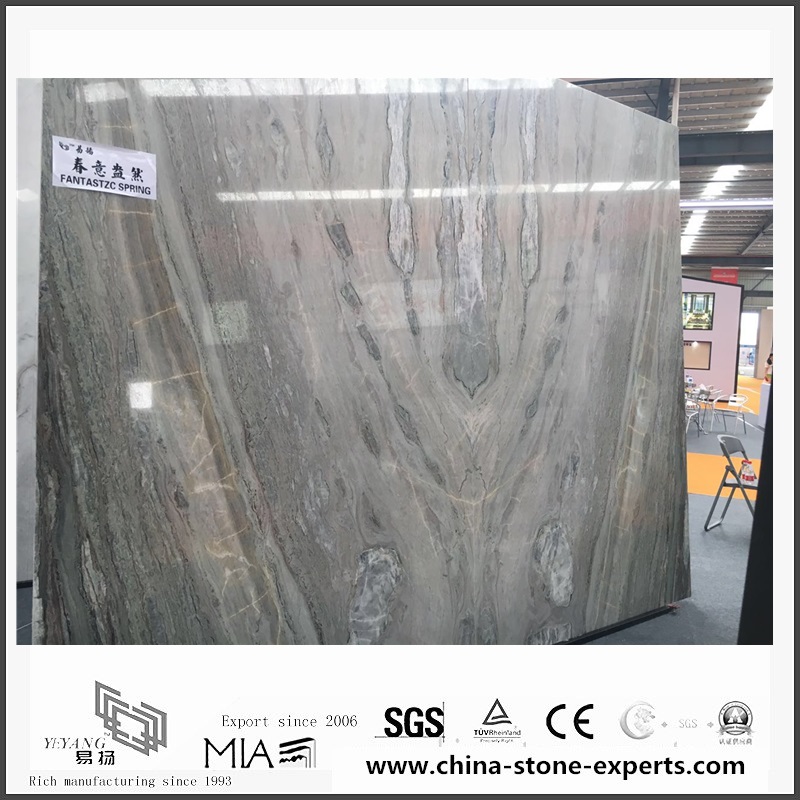 Fantastic Spring Grey Marble for Bathroom Backgrounds & Floor Tiles (YQW-MSF0621002）