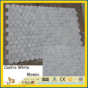 China Castro White Marble Mosaic Tiles for Home/Hotel Decoration