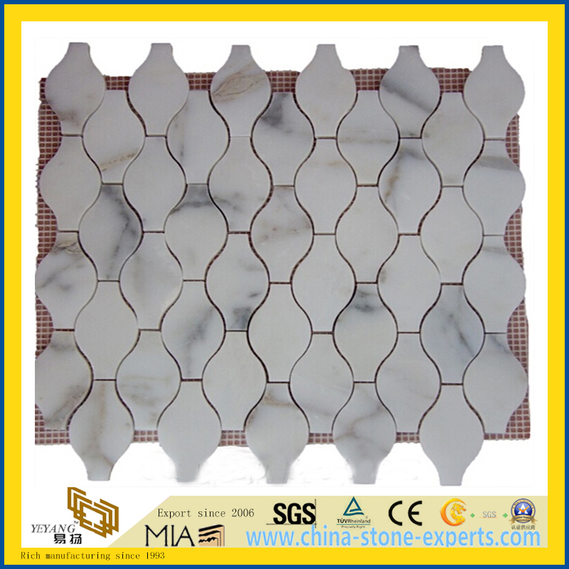 Calacatta Gold Marble Mosaic Tiles, Italy White Marble Mosaic, Calacatta White Mosaic Tiles,Basketweave Mosaics,Stips Mosaics, Herringbone Mosaics, Octagon Mosaics (YQA-MM1007)