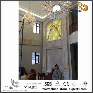 Buy Discount Translucent Onyx Marble Background for Hall Design (YQW-MB0726027）