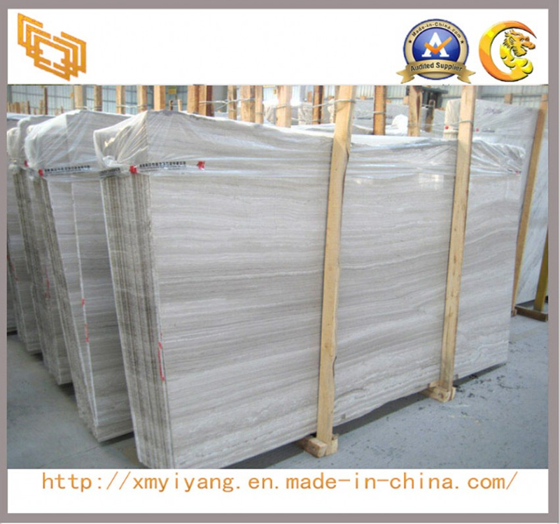 Chinese White Wooden Vein Marble for Flooring Tile and Slab