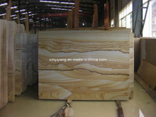 Yellow Landscape Sandstone Slabs for Wall Cladding, Flooring