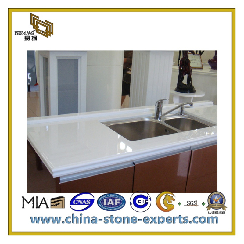 Construction Materials White Artificial Quartz Stone for Wall (YQC)