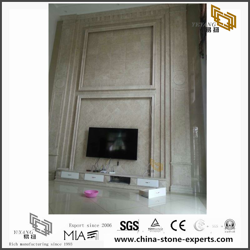 Hot Selling White Marble for TV Background (YQW-MB0726011）