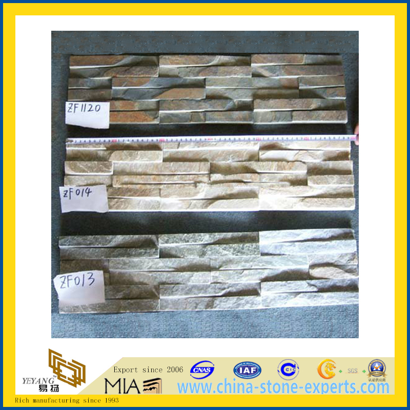 Natural Rusty Slate Veneer Culture Stack Stone for Wall Cladding (YQA-S1038)