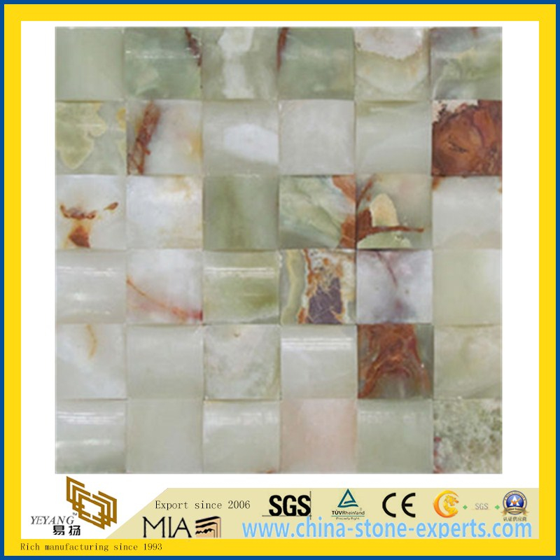 Jade Onyx Marble Stone Mosaic with Polished Surface for Floor/Wall/Countertops