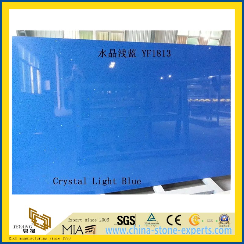 Classic White/Blue/Green/Pink/Black/Yellow Engineered Artificial Quartz Stone for Landscaping/Decorative/Garden/Cladding/Wall
