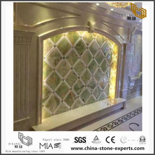 Green Translucent Onyx Marble Backgrounds for Bathroom Design (YQW-MB0726020）