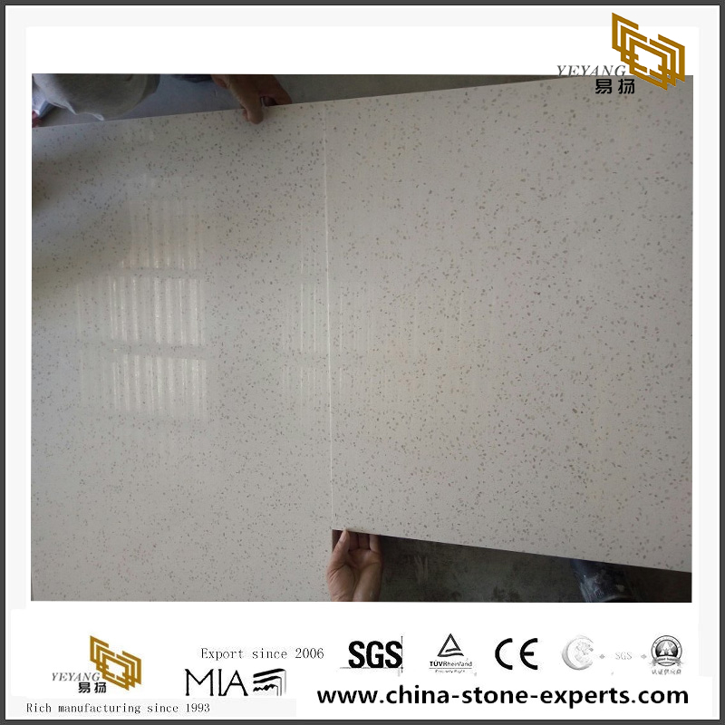 Quartz Kitchen Countertop YQ-090D White Quartz Slabs