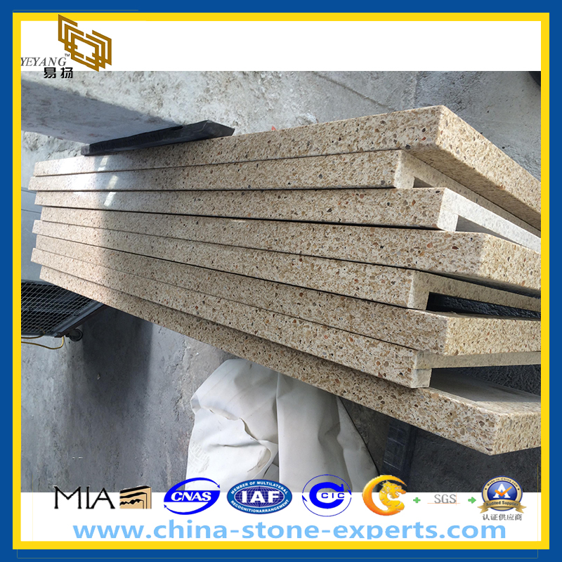 Yellow Artificial Stone Quartz Vanity top (YQZ-QC1007)