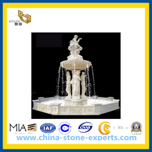 White Marble Female Statue Oudoor Stone Fountain(YQG-CS1041)