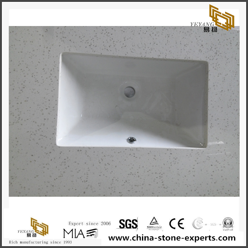Quartz Kitchen Countertop YQ-090D White Quartz Slabs