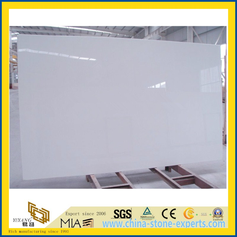 Milk White Artificial Stone Marble for Flooring/Wall Tile, Kitchen Countertop