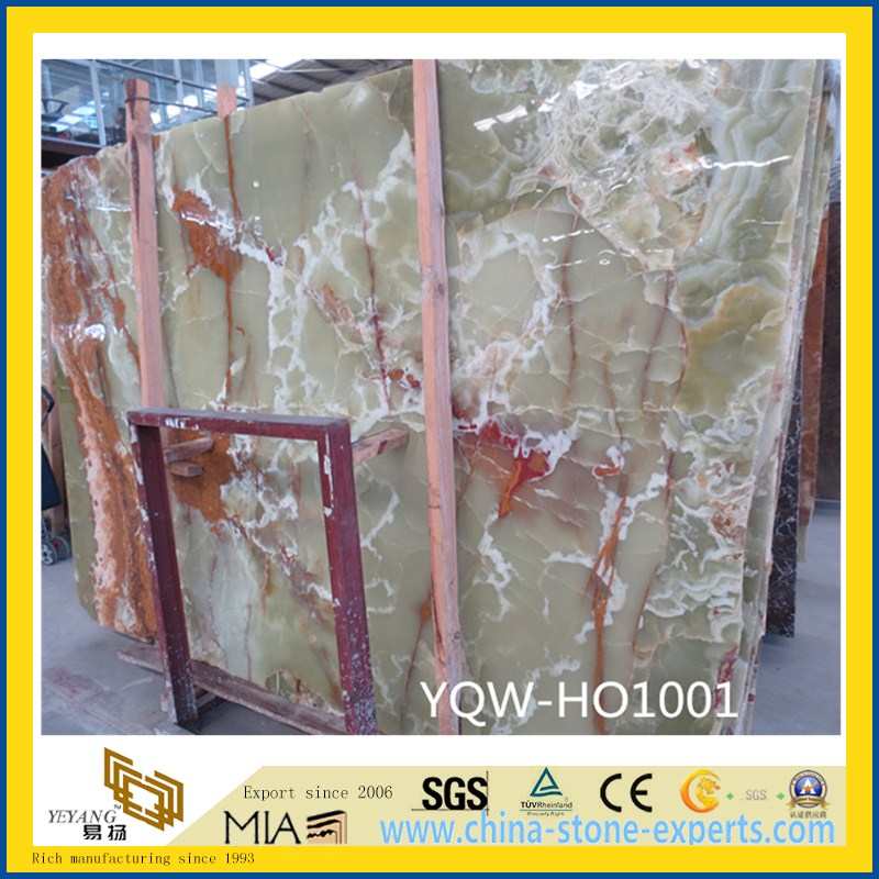 Polished Green Onyx Stone Tile for Wall, Backsplash, Background