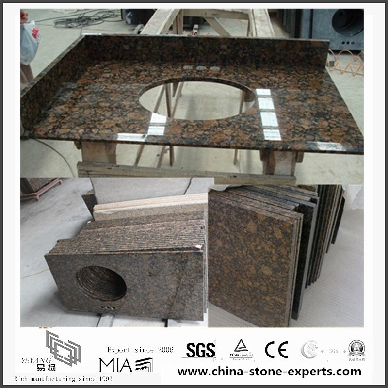 Discount Natural Baltic Brown Granite Vanity tops for Bathroom,Hotel (YQW-GC06051907)