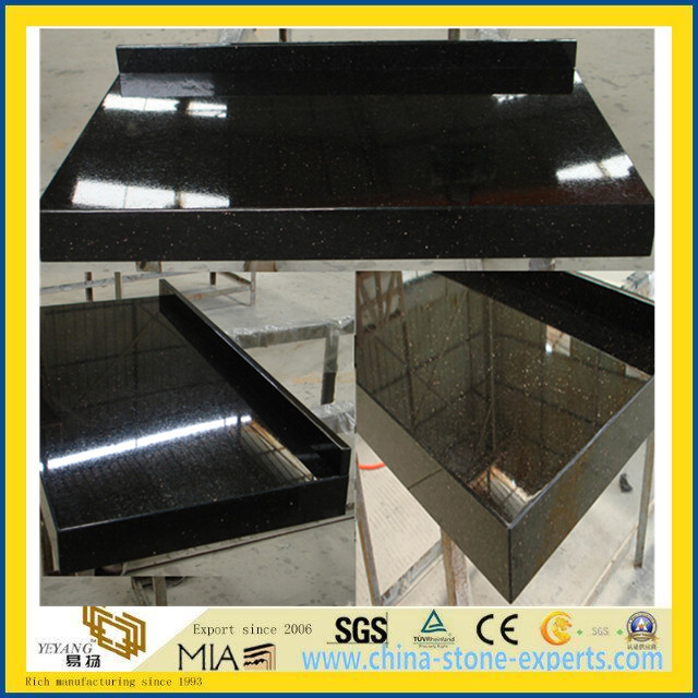 Black Galaxy Stone Granite Kitchen Countertops (YYT)