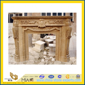 Cheap Price Design Marble Stone Carving Fireplace with Mantel(YQG-F1011)