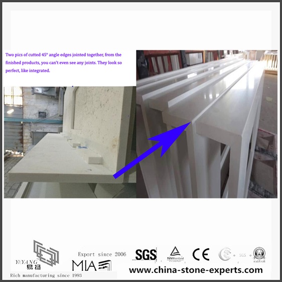 Diy White Quartz Countertop for Home Decoration(YQW-QC101504)