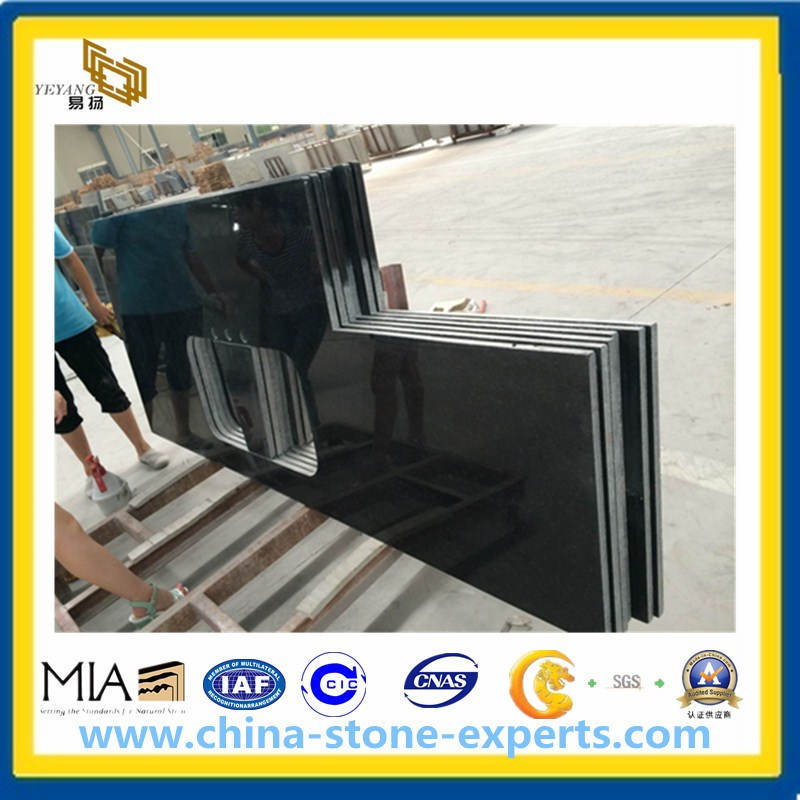 Absolute Black Granite Stone Countertops for Kitchen, Bathroom