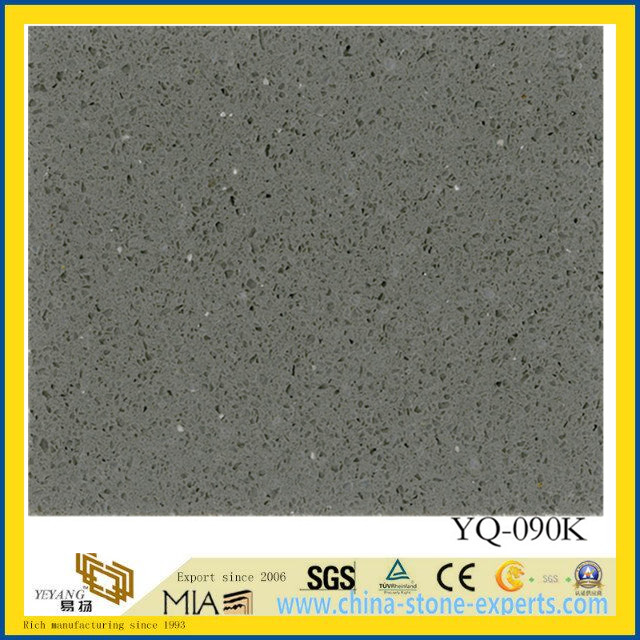 Ash Grey Engineered Dark Quartz for Countertop (yys)