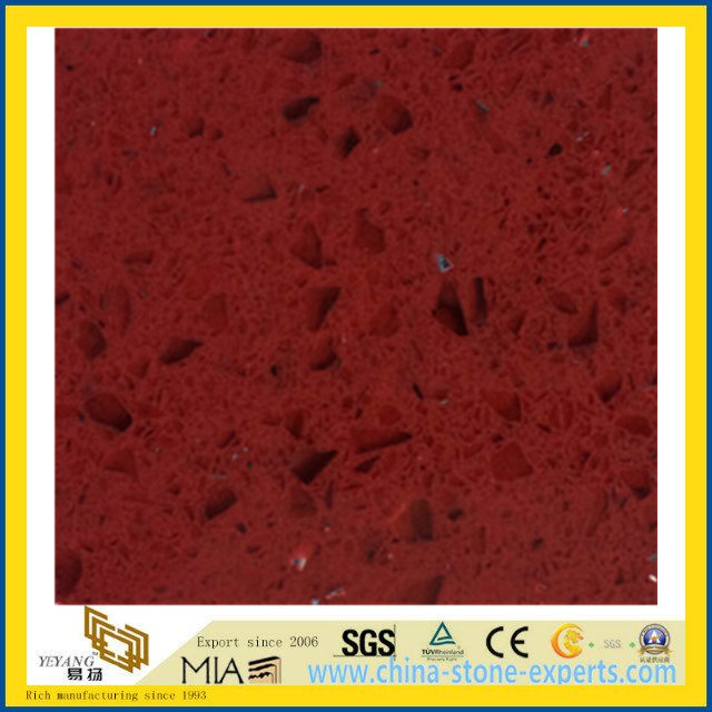Red Galaxy Crystal Glass Quartz for Countertop (yys)
