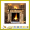 Natural Stone Yellow Marble Fireplace for Indoor & Outdoor(YQC)