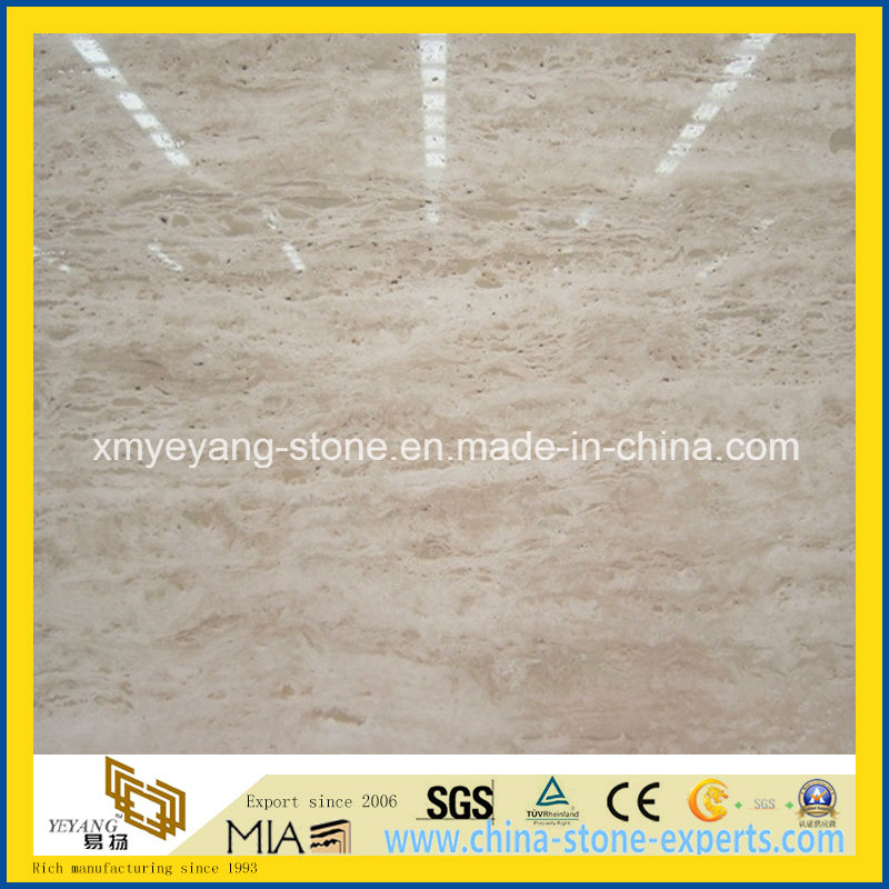 Natural Roman Beige Travertine for Cut-to-Size Slab or Floor Tile