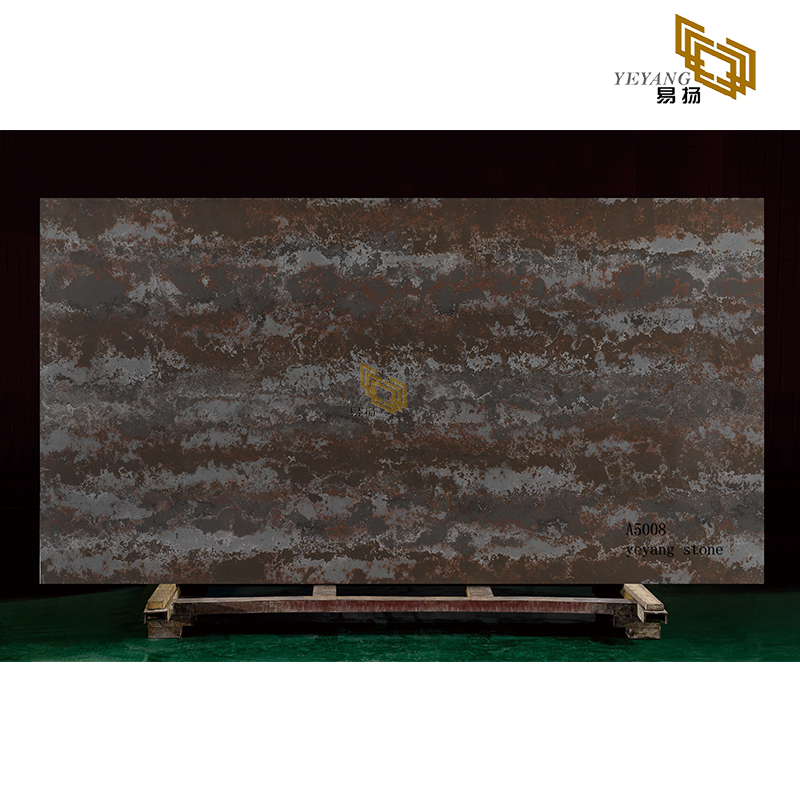 Dark grey quartz slabs customized for project kitchen countertop(A5008)