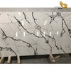 High polished grey vein white calacatta quartz big tiles slabs kitchen countertops