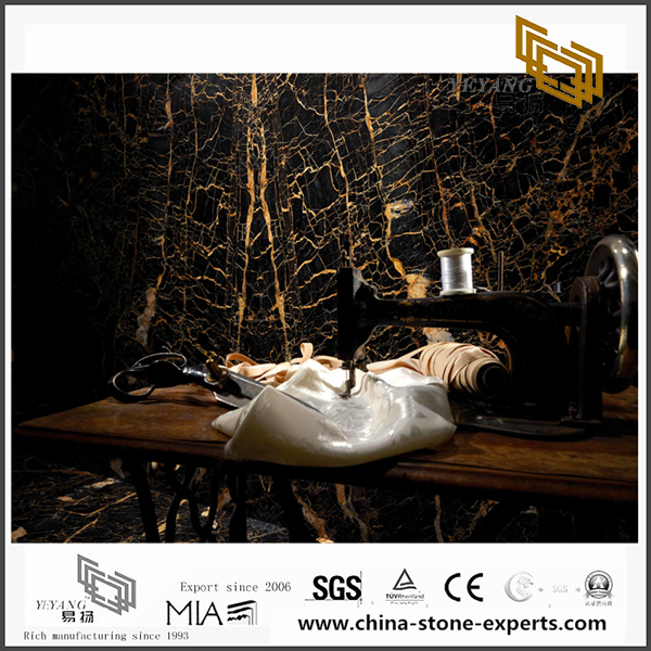 Beautiful Portoro Gold Marble Stone for Wall Backgrounds & Floor Tiles（YQN-092801）
