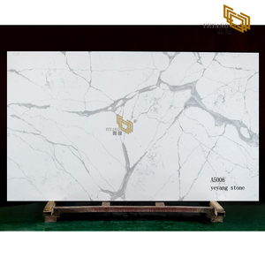 Natural marble vein white artificial quartz slabs wholesale(A5006)