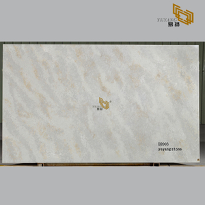Beige quartz stone slabs tiles grey white artificial countertops - D2003
