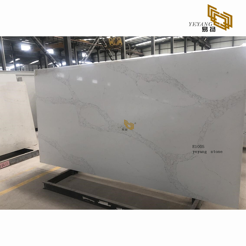 Grey white quartz slabs countertops for home decoration project-E1005