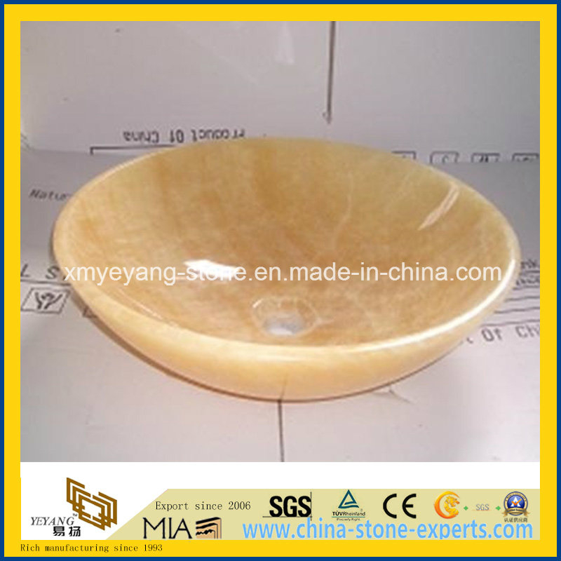 Natural Honey Onyx Lavabo for Luxury Hotel