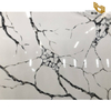High polished grey vein white calacatta quartz big tiles slabs kitchen countertops